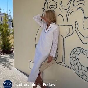 Sail to Sable White Embroidered Maxi Dress
